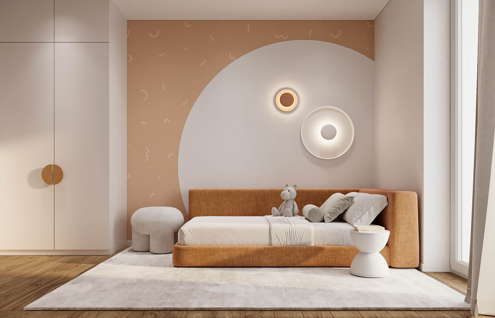 Návrh interiéru projektu Luční Háj - ložnice a odpočinkový prostor